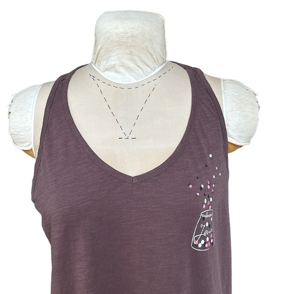 Ulla Popken “Jam” Asymmetrical Tank Top Racerback Brown XL(16/18) - Picture 7 of 13